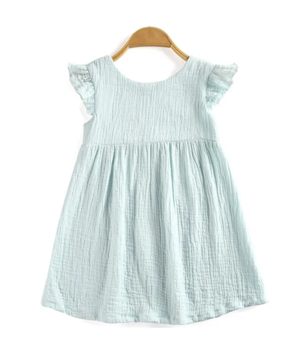Girls%20butterfly%20sleeve%20Dress%20Childrens%20Simple%20Style%20Pure%20Cotton%20soft%20crap%20fabrics%20Tank%20Top%20Dress%20Kids%20Clothes.%20-%20Image%203