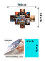 Elegant Calligraphy Art Wall Decor Set - Waterproof 6x8 Inch Photo Wallboard with Easy Installation for Home Office - 9 Piece. 