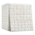 3D Self-Adhesive Foam Wall Stickers for Living Room, Bedroom, Kitchen, Kids Room, Waterproof, Anti-Collision, Easy to Install (White,Pink, 1,2,3,4 Square Feet).