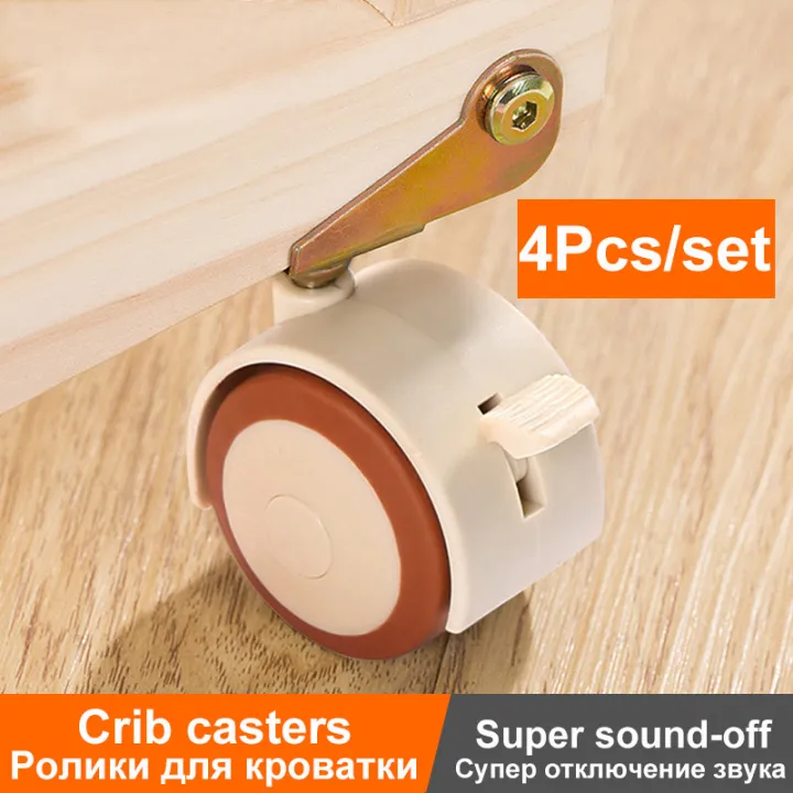 4Pcs%202''%20Furniture%20Crib%20Swivel%20Casters%20Cabinet%20Clamp%20with%20Brake%20Wheels%20Nylon%20Furniture%20support%20leg%20for%20Chairs%20Baby%20Bed%20Trolley%20-%20Image%202