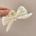 Elegance Bow Hair Clip For Women Simple Pearl Hair Claw Clips Large Size Hairpin Hair Accessories Yao Store. 