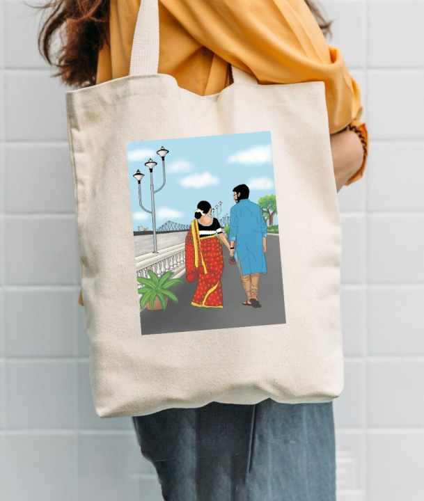 Trinklet%20Premium%20Bengali%20Couple%20Printed%20Canvas%20Tote%20Bag%20with%20Zipper%20for%20Girls%20-%20Image%202