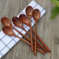 Wooden Spoons, 6 Pieces Wood Soup Spoons for Eating Mixing Stirring, Long Handle Spoon Kitchen Utensil. 