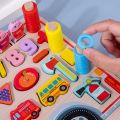 Montessori Educational Wooden Toys Preschool Children Fire Truck Busy Board Math Fishing Games Early Toys For Kids Xmas Gifts. 
