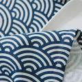 Japanese Totem HAILANG Dark Blue Geometric Pattern Cotton Linen Table Cloth Blue Tablecloth Cloth Liner Cover Cloth.