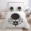 Cool Bull Head Duvet Cover Halloween Cross Bedding Set Microfiber Geometric Comforter Cover King Full For Kids Teen Adults Decor. 