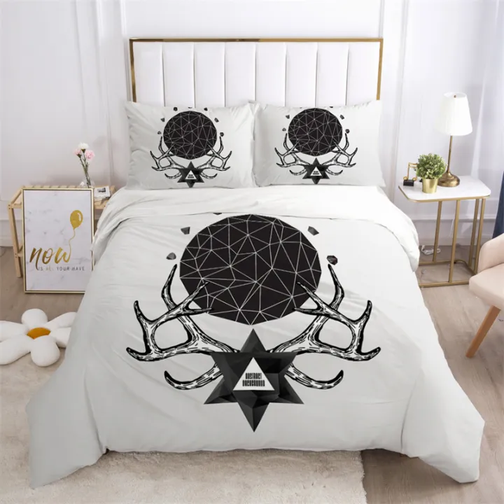 Cool%20Bull%20Head%20Duvet%20Cover%20Halloween%20Cross%20Bedding%20Set%20Microfiber%20Geometric%20Comforter%20Cover%20King%20Full%20For%20Kids%20Teen%20Adults%20Decor%20-%20Image%203