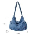 Denim Crossbody Bags for Women Japanese Style Unisex Casual Pocket Books School Bag for Students Shoulder Bags Large Jeans Bag. 