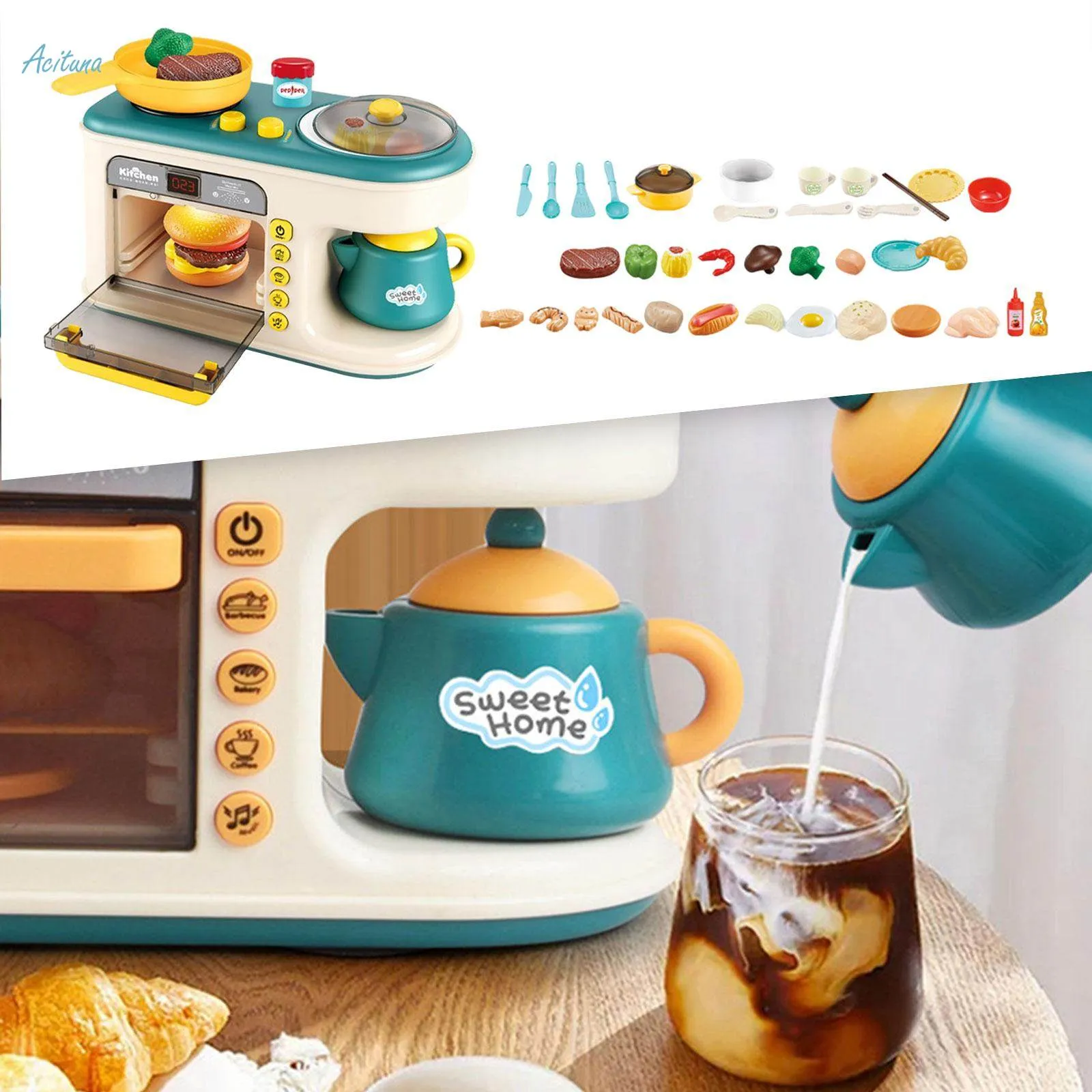 Kitchen Playset With Oven Food Cooking Playset For Sensory Birthday Party 6 Kitchen Playset With Oven Food Cooking Playset For Sensory Birthday Party