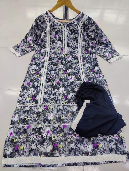 Readymade%20Muslin%20Cotton%20Fabrics%20Couple%20Set,%20Matching%20Dress,%20Traditional%20Dress,%20Kamiz%20and%20Sallower%20Digital%20Print%202pis%20For%20Women%20-%20Image%205