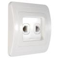 Conventional Telephone ph one Dual Two Electric Wall Station Socket Outlet Panel Face Plate. 
