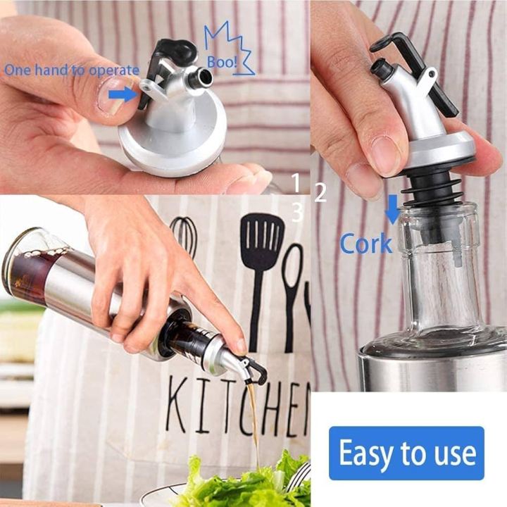 Oil Pour Spouts Olive Oil Vinegar Wine Dispenser Cover Oil Bottle StopperFor Kitchen And Bar