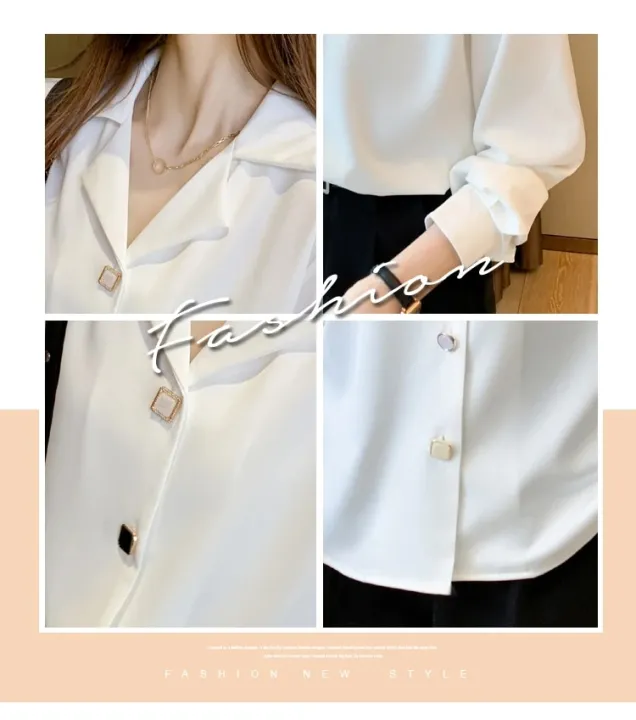 Long%20Sleeve%20Black%20White%20Blouse%20Tops%20Blouse%20Women%20Blusas%20Mujer%20De%20Moda%202023%20V-neck%20Chiffon%20Blouse%20Shirt%20Blouses%20Femme%20Blusas%20E447%20-%20Image%206