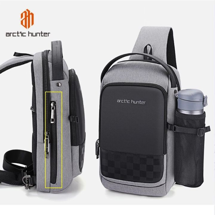 Arctic Hunter XB00105 Men Chest Bag USB Charging Sling Bag Waterproof