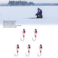 Ice fishing jigs set 5 Pcs Winter Ice Fishing Jigs Kit Hooks Lures for Bass Perch Crappie Micro 5MM Ice Fishing Gear.