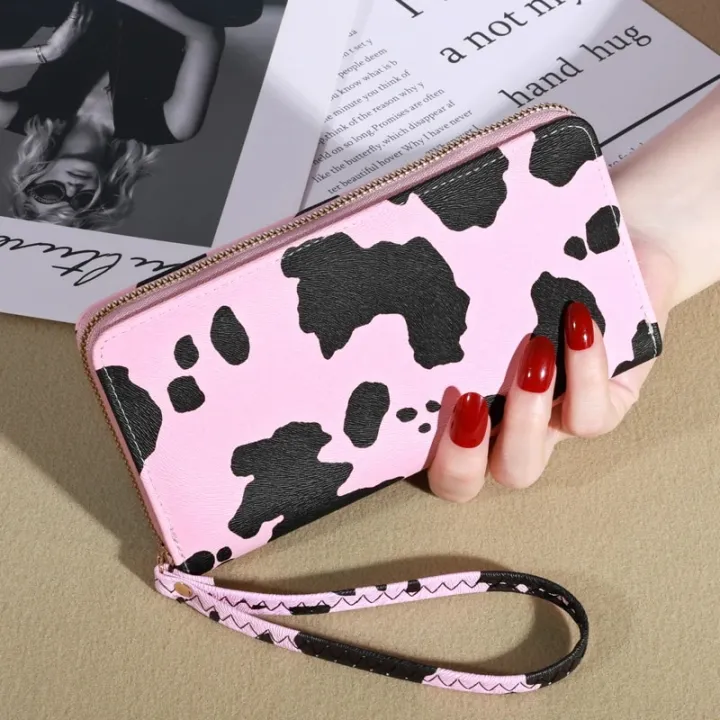 Cow%20Print%20Long%20Wallet,%20Women's%20Cute%20Versatile%20Faux%20Leather%20Zipper%20Wallet%20-%20Image%205