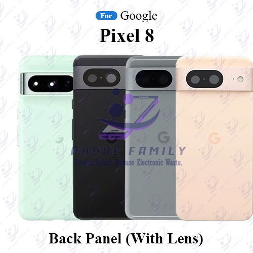 Back Pixel For Google Pixel 8 Back Panel/Backshell/ Casing + Camera Lens With Logo ...