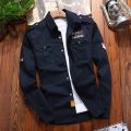 Men's Shirts Military Cotton Shirt Khaki Casual Retro Slim Fit with Pocket Long Sleeve Vintage Jacket Streetwear Drop Shipping. 