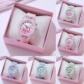 Kingstar123 Children Cartoon KT Cat Luminous Watch Female Student Korea Simple Cute Girl Heart Silicone Strap.