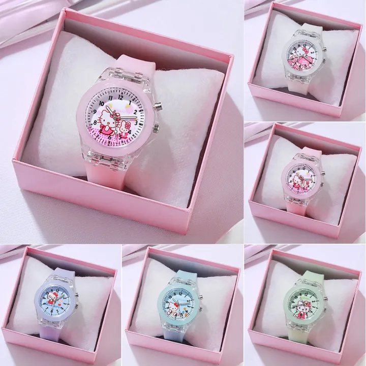 Kingstar123%20Children%20Cartoon%20KT%20Cat%20Luminous%20Watch%20Female%20Student%20Korea%20Simple%20Cute%20Girl%20Heart%20Silicone%20Strap%20-%20Image%203
