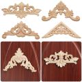Multi-styles Furniture Parts Wall Door Decoration wooden Figurines Crafts Corner Appliques Frame Wood Carved Woodcarving Decorative. 