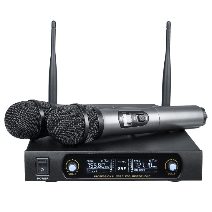 UHF%20Professional%20Dual%20Wireless%20Microphone%20System%20Kits%202%20Channel%20Cordless%20Handheld%20Mic%20110-240V%20+%20Receiver%20Kareoke%20KTV%20Home%20Party%20Supplies%20Speakers%20-%20Image%206