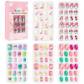 120Pcs Candy Child Nail Tips Kids False Nail Girls Cartoon Press on Nails Colorful Festival Full Cover Nails Cute Manicure Tools. 