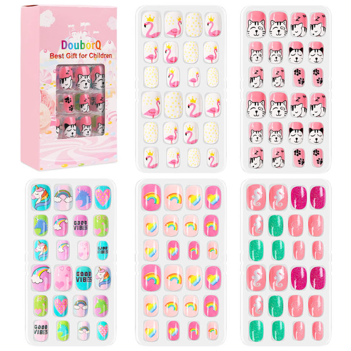 120Pcs%20Candy%20Child%20Nail%20Tips%20Kids%20False%20Nail%20Girls%20Cartoon%20Press%20on%20Nails%20Colorful%20Festival%20Full%20Cover%20Nails%20Cute%20Manicure%20Tools%20-%20Image%207