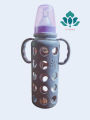 Glass Bottle Baby Feeder With Silicon Cover-240ml. 