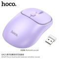 HOCO GM25 Dual-Mode Wireless Bluetooth 2.4G Silent Mouse Black White Light Green Purple Color.