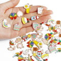 4Pcs Metal Enamel Rainbow Cake Charms Pendant For DIY Jewelry Making Necklace Bracelet Accessories.