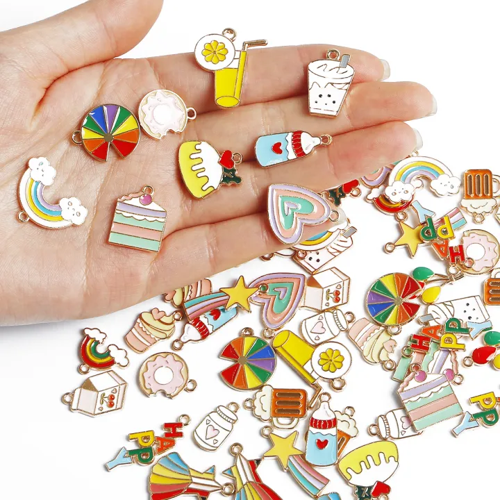 4Pcs%20Metal%20Enamel%20Rainbow%20Cake%20Charms%20Pendant%20For%20DIY%20Jewelry%20Making%20Necklace%20Bracelet%20Accessories%20-%20Image%205