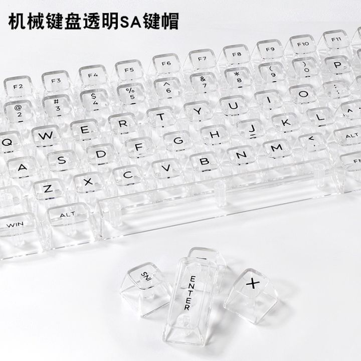 Full Transparent Crystal Keycaps DIY Customized Mechanical Keyboard Universal Keycaps 132 Keys Large Complete Set of Transparent Keycaps