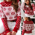 Women Christmas Sweater ladies knitting sweater snowflake Sweater Pullover Autumn Winter Long sleeves. 