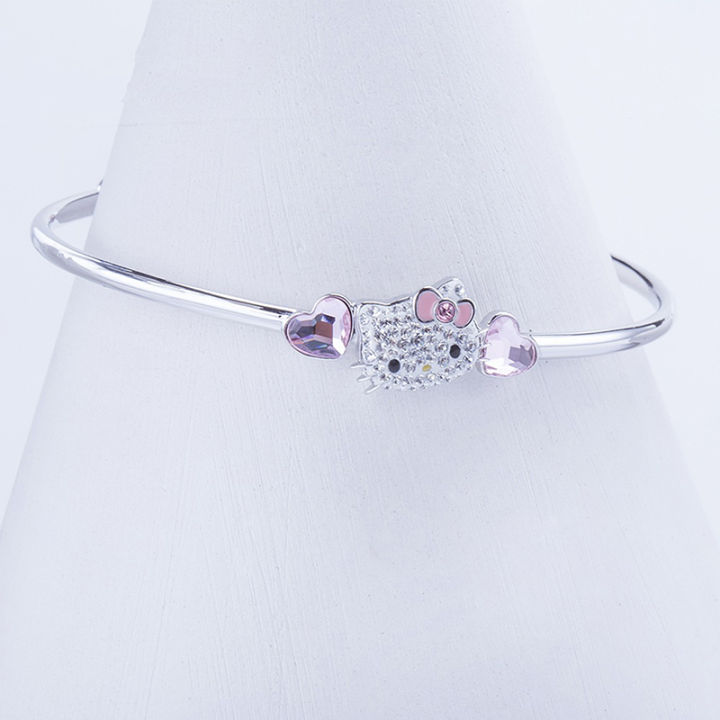 Sanrio%20Hello%20Kitty%20Bracelet%20Cute%20Cartoon%20Cat%20Rhinestone%20Heart%20Zircon%20Metal%20Brace%20WANNA%20-%20Image%202