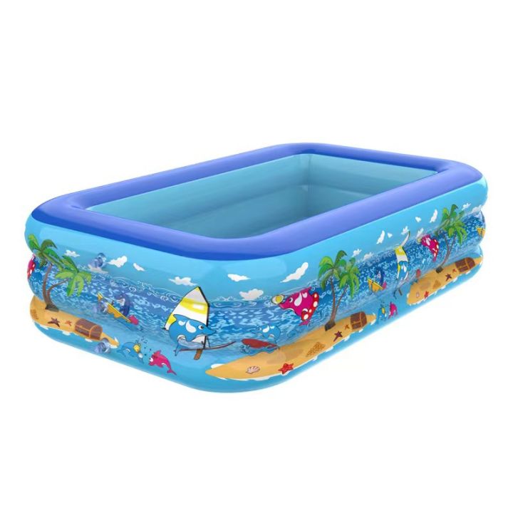 Stylish Addition - Rectangle Quick Set Inflatable Pool Above Ground Swimming Pool Kids Family Sports with free Electric pumper - Modern - Choice Expression