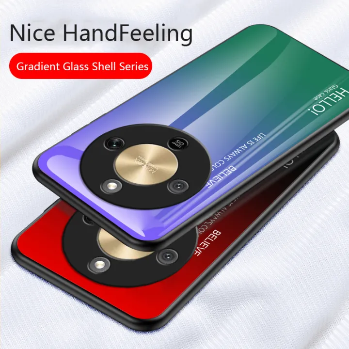 Biruiqu%20For%20Honor%20X9D%20Gradient%20Tempered%20Glass%20Back%20Soft%20Silicone%20Edge%20Case%20Cover%20-%20Image%204
