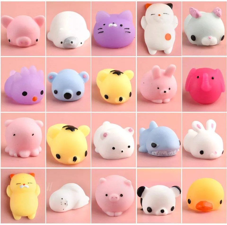high quality】New 20 Pcs Mochi Squishy Toys Mochi Kawaii squishies