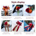 Creative Wedding Car Decoration Flower Door Handles Rearview Mirror Decorate Artificial Flower Accessories Marriage Props Gifts Jessica.