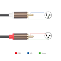 2RCA to 2xLR 3-Core XLR Cable Mixer Power Amplifier 2 RCA to 2 XLR Male HiFi Stereo Audio Connection Mic Cable Active Speaker Microphone Audio Cable.