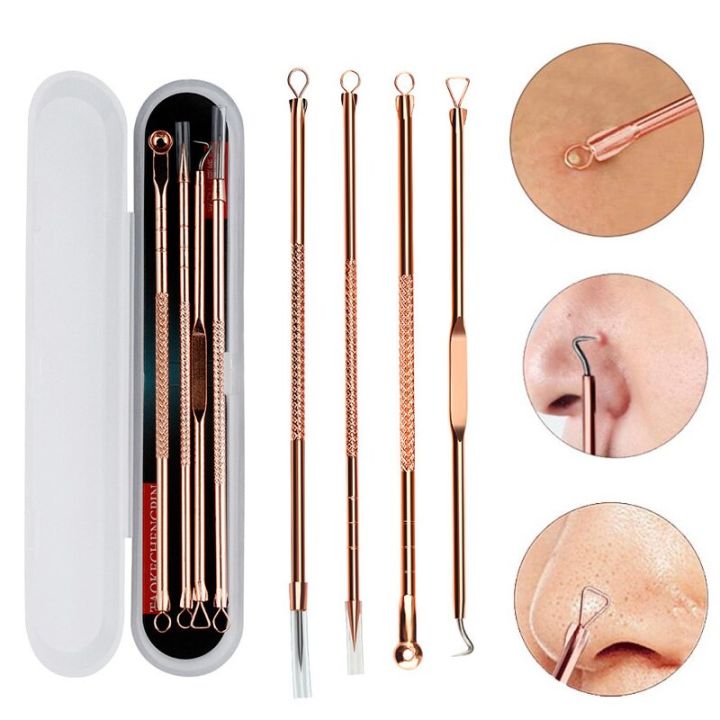 4%205%20Pcs%20Stainless%20Steel%20Blackhead%20Remover%20Tool%20Kit%20Face%20Massage%20Whitehead%20Pimple%20Spot%20Comedone%20Acne%20Extractor%20Face%20Massager%20-%20Image%202