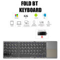 B033 Mini Wireless Keyboard Bluetooth Touchpad Portable Magnetic Triple Folding Keyboard for Windows Android IOS iPad Phone.