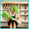 42cm New Hatsune Miku Cosplay Chinese Green Onion Shallot Scallion Short Plush Stuffed Toys Dance Props Animation Kid Girl Gifts. 