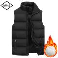 Winter Warm Jacket Men Stuffing Cotton Down Vest for Men Thicken Stand Collar Down Coats Oversized Jackets Puffer Vest Sleeveles. 
