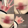 Milk velvet lipstick ~ matte matte velvet lip clay small square tube student white pseudo plain lip gloss BLACK NANA. 