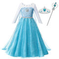 2024 Disney Frozen 2 Kids Cosplay Costumes Girls Elsa Anna Dress for Girls Girls Gowns Halloween Carnival Easter Party Dresses. 