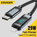 Essager USB Type C Cable for iPhone14 13 12 11 Pro Max PD 29W Fast Charging Wire for iPhone Charger Cable Digital Display Cable. 