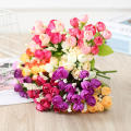 Silk Material Mini Rose Bouquet Faux Decorative Simulated Bridal Rose Bouquet Artificial Lifelike Photo Rose Props for Bridal Accessory Photography Studio Wedding Ceremony Event Styling Floral. 