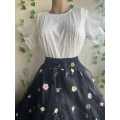 Black Floral Skirt set For Women. 