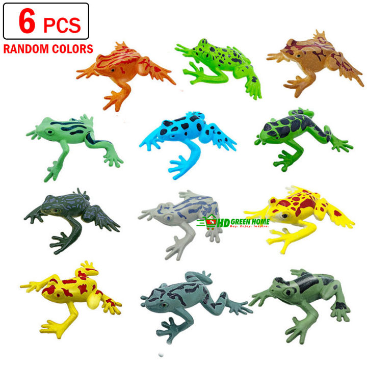 6 pcs x Mini Frog Toy Plastic Realistic Frog Prank Funny Simulation Animal Toys